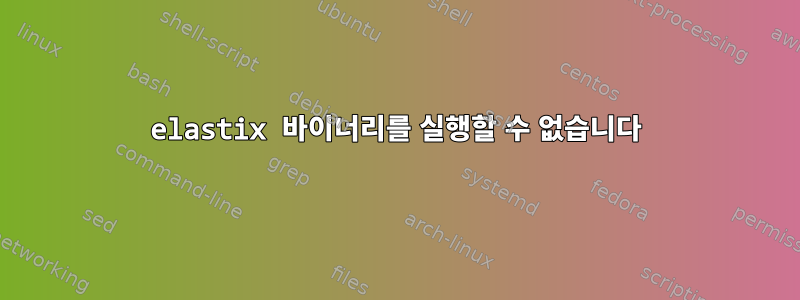 elastix 바이너리를 실행할 수 없습니다