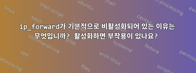 ip_forward가 기본적으로 비활성화되어 있는 이유는 무엇입니까? 활성화하면 부작용이 있나요?