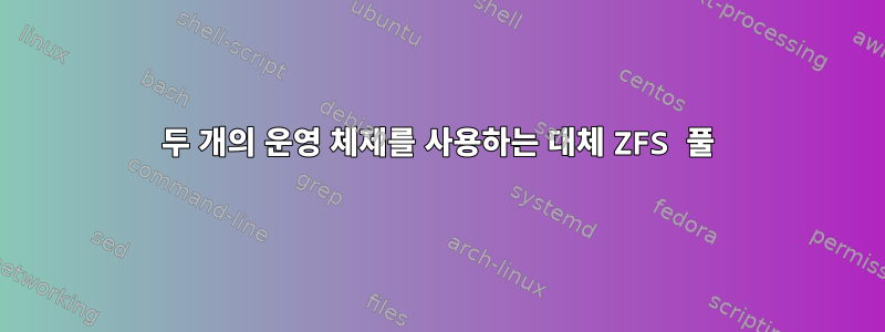 두 개의 운영 체제를 사용하는 대체 ZFS 풀