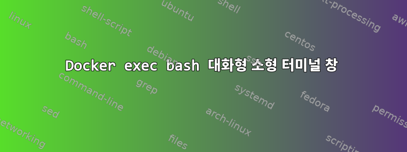 Docker exec bash 대화형 소형 터미널 창