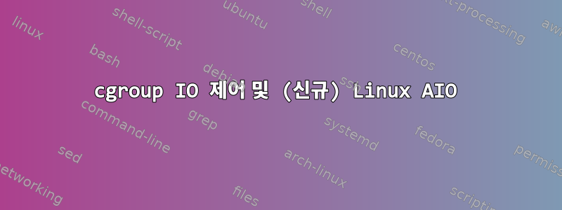 cgroup IO 제어 및 (신규) Linux AIO