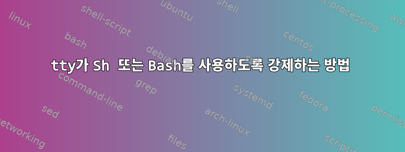 tty가 Sh 또는 Bash를 사용하도록 강제하는 방법