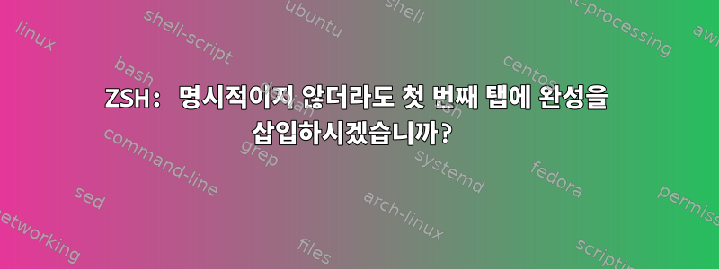 ZSH: 명시적이지 않더라도 첫 번째 탭에 완성을 삽입하시겠습니까?