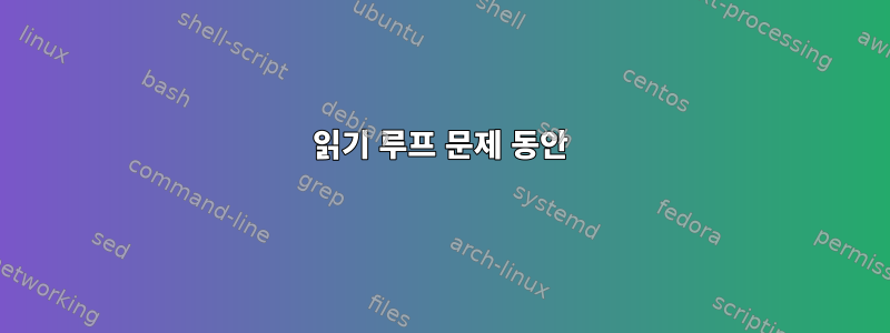 읽기 루프 문제 동안