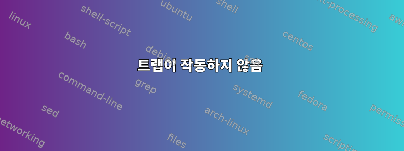 트랩이 작동하지 않음