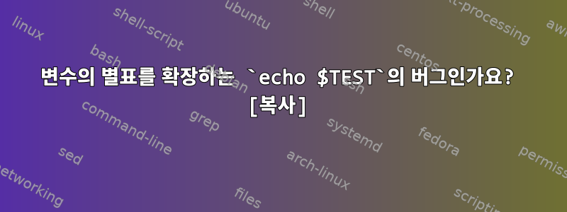 변수의 별표를 확장하는 `echo $TEST`의 버그인가요? [복사]