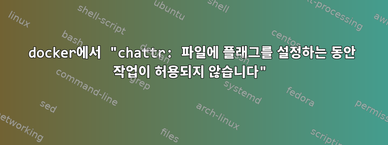 docker에서 "chattr: 파일에 플래그를 설정하는 동안 작업이 허용되지 않습니다"