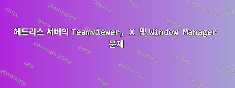 헤드리스 서버의 Teamviewer, X 및 Window Manager 문제