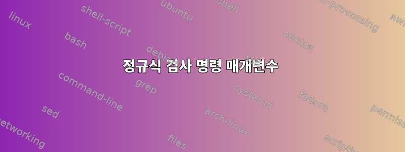 정규식 검사 명령 매개변수