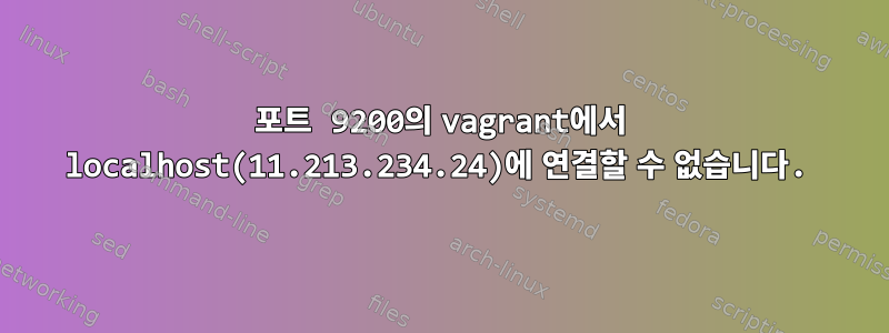 포트 9200의 vagrant에서 localhost(11.213.234.24)에 연결할 수 없습니다.