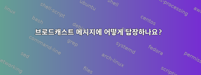 브로드캐스트 메시지에 어떻게 답장하나요?