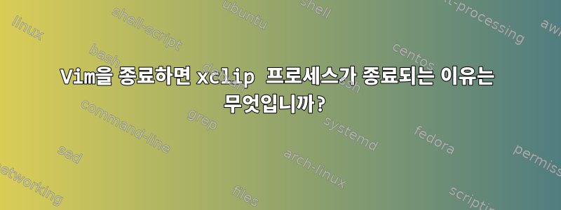 Vim을 종료하면 xclip 프로세스가 종료되는 이유는 무엇입니까?