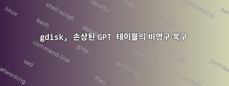 gdisk, 손상된 GPT 테이블의 비영구 복구