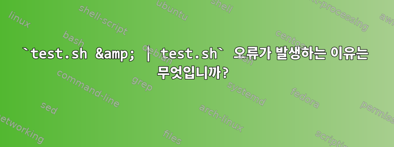 `test.sh &amp; | test.sh` 오류가 발생하는 이유는 무엇입니까?