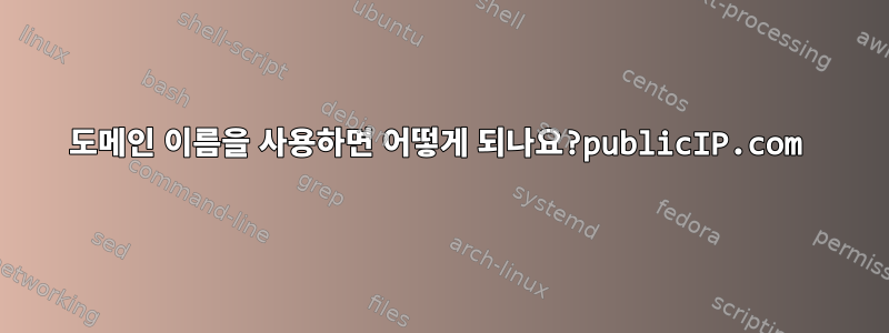 도메인 이름을 사용하면 어떻게 되나요?publicIP.com