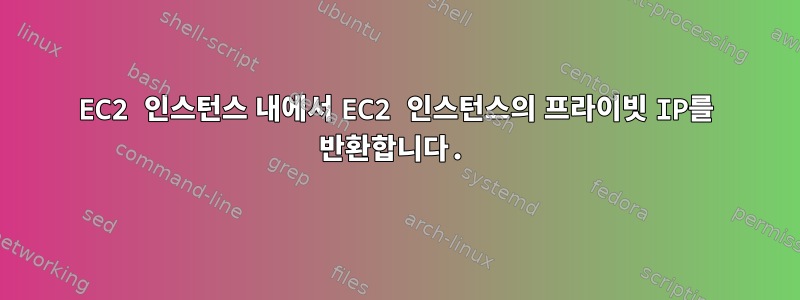 EC2 인스턴스 내에서 EC2 인스턴스의 프라이빗 IP를 반환합니다.