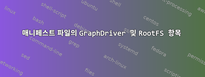 매니페스트 파일의 GraphDriver 및 RootFS 항목