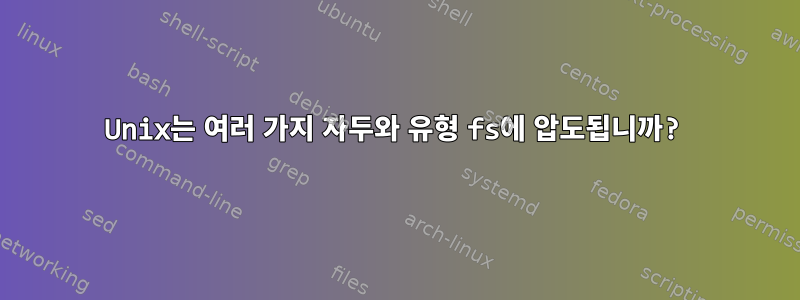 Unix는 여러 가지 자두와 유형 fs에 압도됩니까?