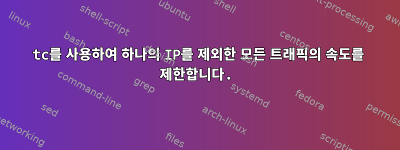 tc를 사용하여 하나의 IP를 제외한 모든 트래픽의 속도를 제한합니다.