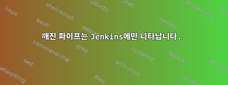 깨진 파이프는 Jenkins에만 나타납니다.