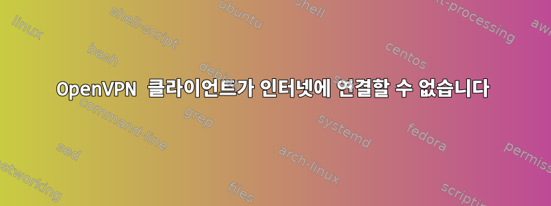 OpenVPN 클라이언트가 인터넷에 연결할 수 없습니다