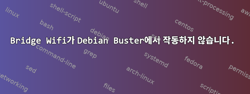 Bridge Wifi가 Debian Buster에서 작동하지 않습니다.