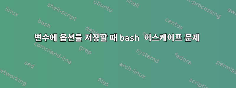 변수에 옵션을 저장할 때 bash 이스케이프 문제