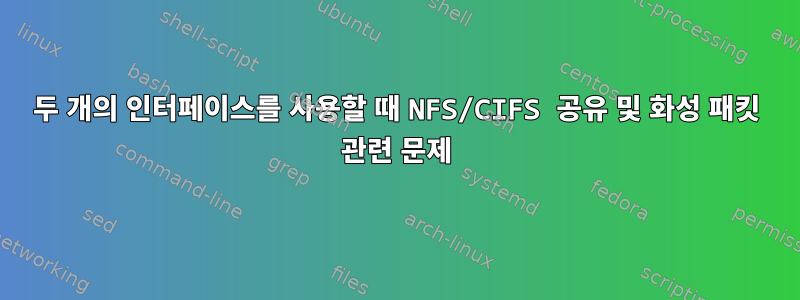 두 개의 인터페이스를 사용할 때 NFS/CIFS 공유 및 화성 패킷 관련 문제