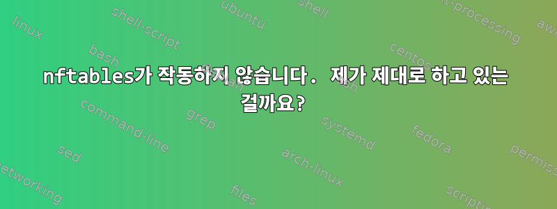 nftables가 작동하지 않습니다. 제가 제대로 하고 있는 걸까요?