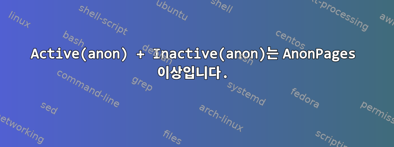 Active(anon) + Inactive(anon)는 AnonPages 이상입니다.