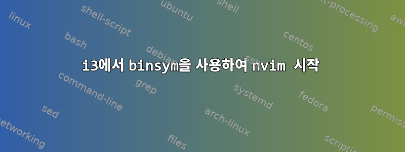 i3에서 binsym을 사용하여 nvim 시작