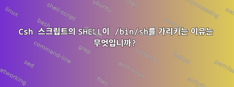 Csh 스크립트의 SHELL이 /bin/sh를 가리키는 이유는 무엇입니까?