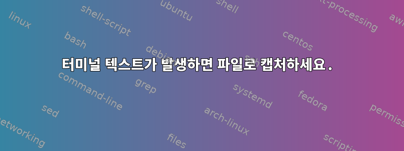 터미널 텍스트가 발생하면 파일로 캡처하세요.