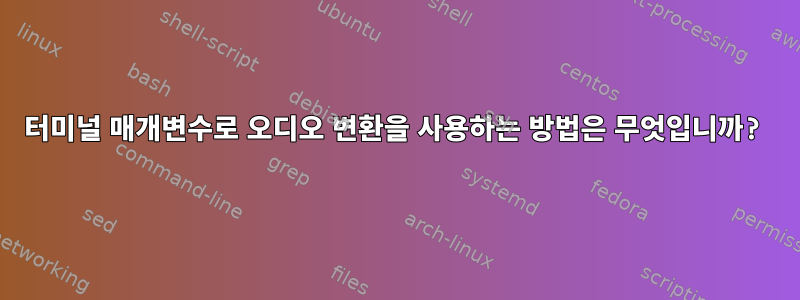 터미널 매개변수로 오디오 변환을 사용하는 방법은 무엇입니까?