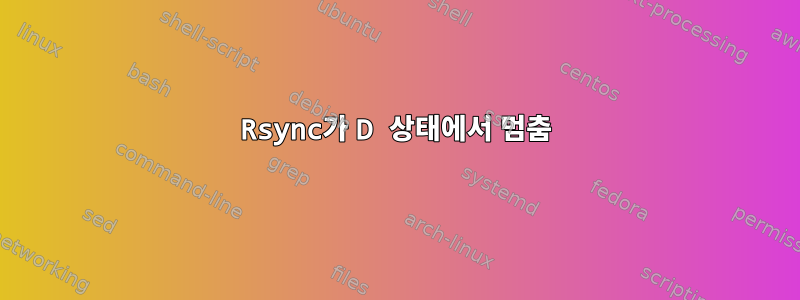 Rsync가 D 상태에서 멈춤