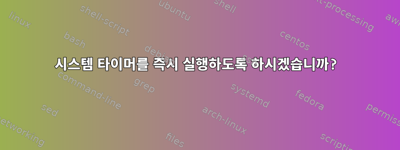 시스템 타이머를 즉시 실행하도록 하시겠습니까?