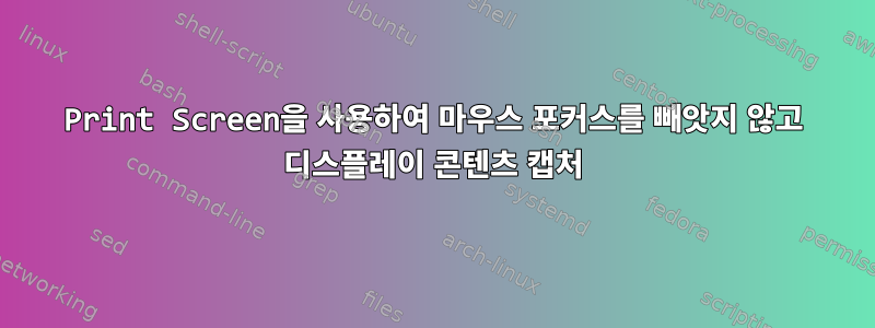 Print Screen을 사용하여 마우스 포커스를 빼앗지 않고 디스플레이 콘텐츠 캡처