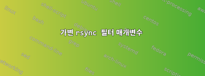 가변 rsync 필터 매개변수