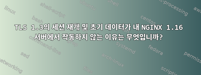 TLS 1.3의 세션 재개 및 초기 데이터가 내 NGINX 1.16 서버에서 작동하지 않는 이유는 무엇입니까?