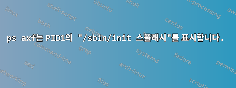 ps axf는 PID1의 "/sbin/init 스플래시"를 표시합니다.