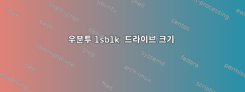 우분투 lsblk 드라이브 크기