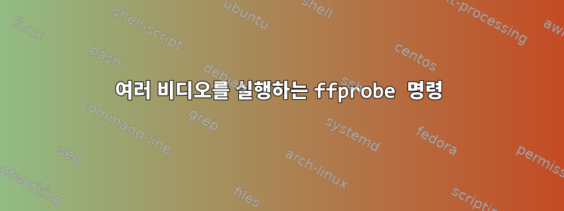 여러 비디오를 실행하는 ffprobe 명령