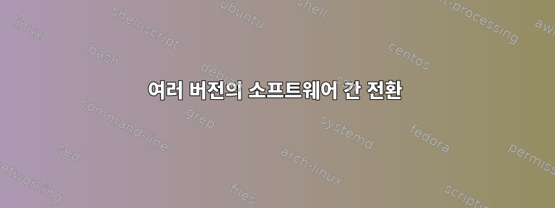 여러 버전의 소프트웨어 간 전환