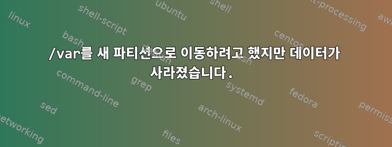 /var를 새 파티션으로 이동하려고 했지만 데이터가 사라졌습니다.