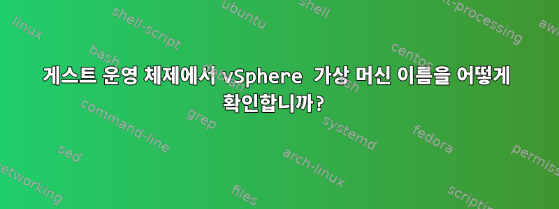 게스트 운영 체제에서 vSphere 가상 머신 이름을 어떻게 확인합니까?