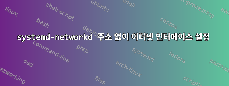 systemd-networkd 주소 없이 이더넷 인터페이스 설정