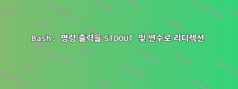 Bash: 명령 출력을 STDOUT 및 변수로 리디렉션