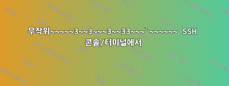 무작위~~~~~3~~3~~~3~~33~~~`~~~~~~ SSH 콘솔/터미널에서