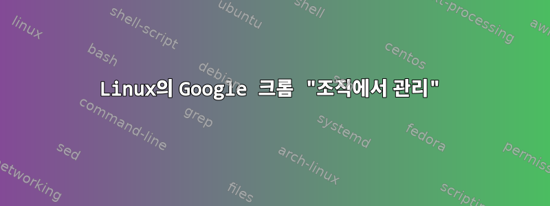 Linux의 Google 크롬 "조직에서 관리"