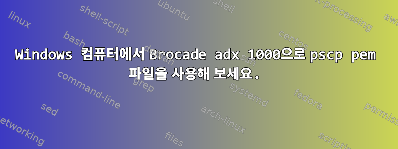 Windows 컴퓨터에서 Brocade adx 1000으로 pscp pem 파일을 사용해 보세요.